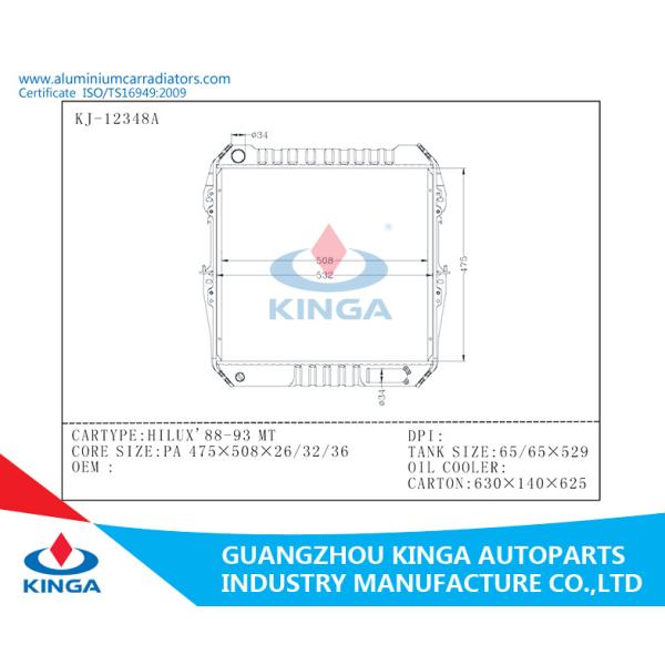 Discount Custom Auto Radiator Toyota Hilux 1988 1993 MT Direct Fit Radiadore Replacement