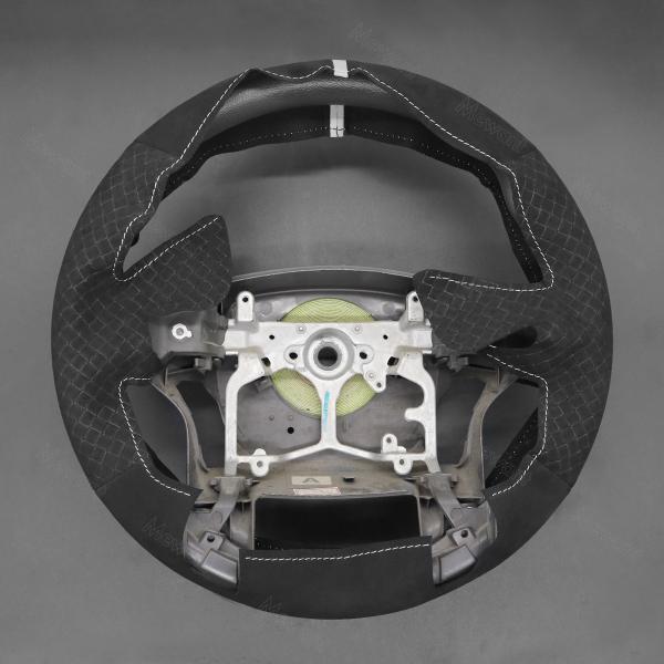 Custom Hand Stitching Embossed Athsuede Steering Wheel Cover for Toyota 4Runner Land Cruiser Prado Tacoma Sequoia 2010-2017