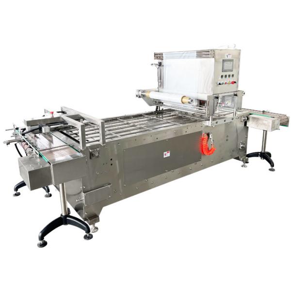 Máquina de vedação de bandeja MAP controlada por PLC 0.4-0.6Mpa Pressão do ar