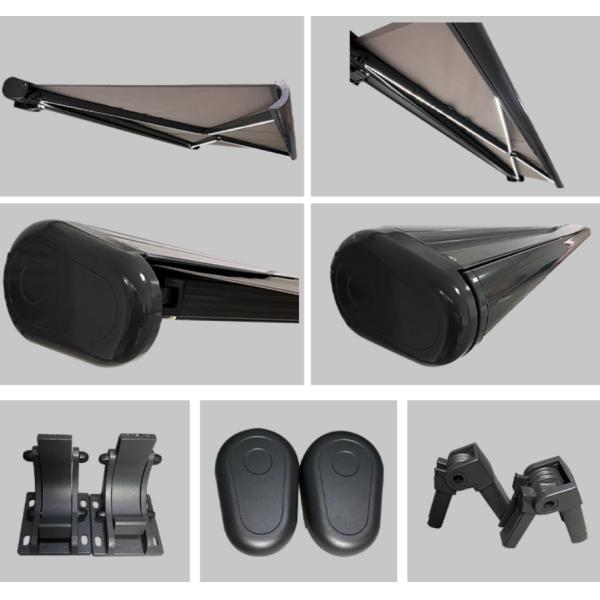 Anthracite Grey Motorized Full Cassette Retractable Awnings Aluminum Frame