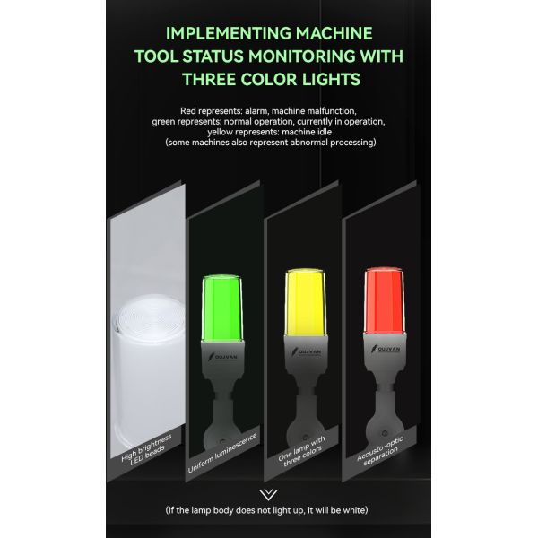 Luces apiladas en torre LED multicolor IP54 de 1 capa, mini advertencia para máquina CNC