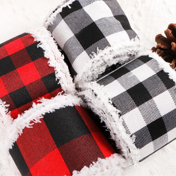 63MM MSD Christmas Wired Burlap Ribbon with Snow and Candy Print Create Festive Decor