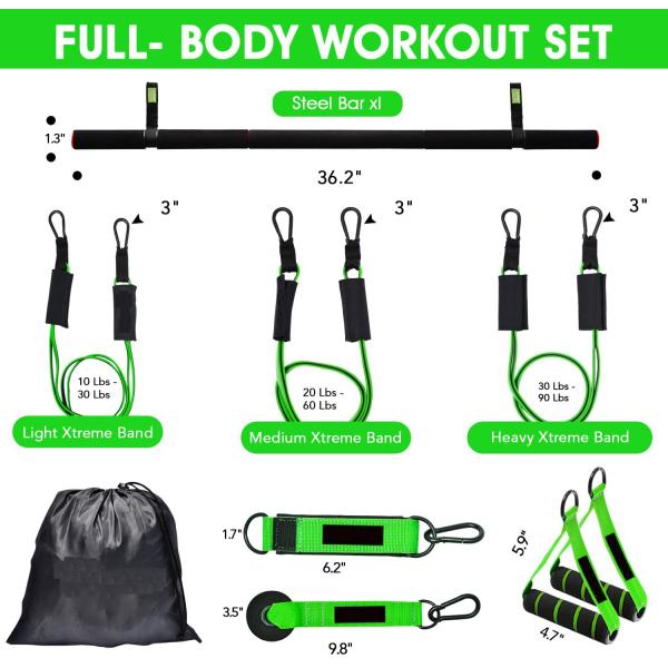 Custom 100cm Pilates Bar Kit With Resistance Bands Gym Yoga Exercise