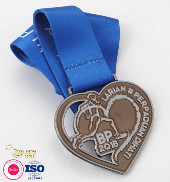Custom Silver Plating Metal Sports Medal Irregular 2D Spinner Medallion For Souvenir