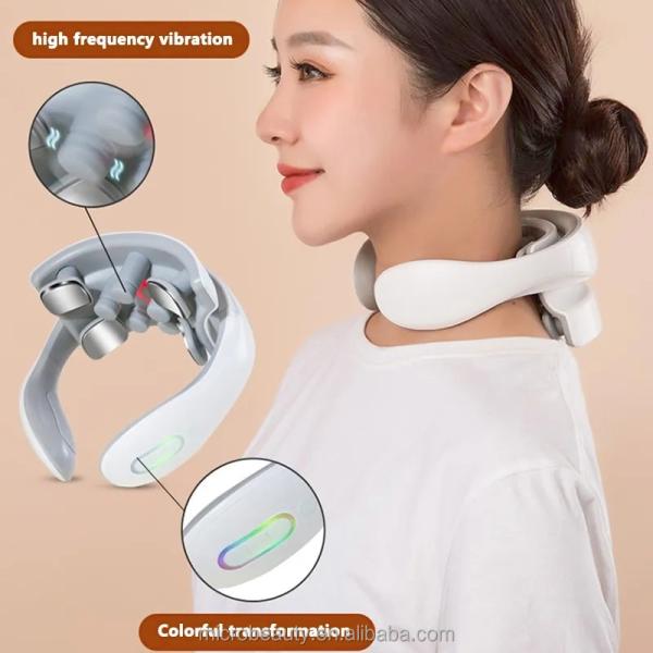 EMS Microcurrent Pulse Smart Electric Neck Massager Heating Therapy Muscle Stimulator