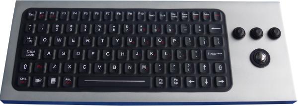 86 chaves IP68 waterproof o teclado industrial do silicone com o teclado selado trackball