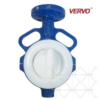 O estilo PTFE da bolacha alinhou a válvula de borboleta Ggg40 Ptfe alinhou a válvula de borboleta de DN80 PN10 com espaldar macio