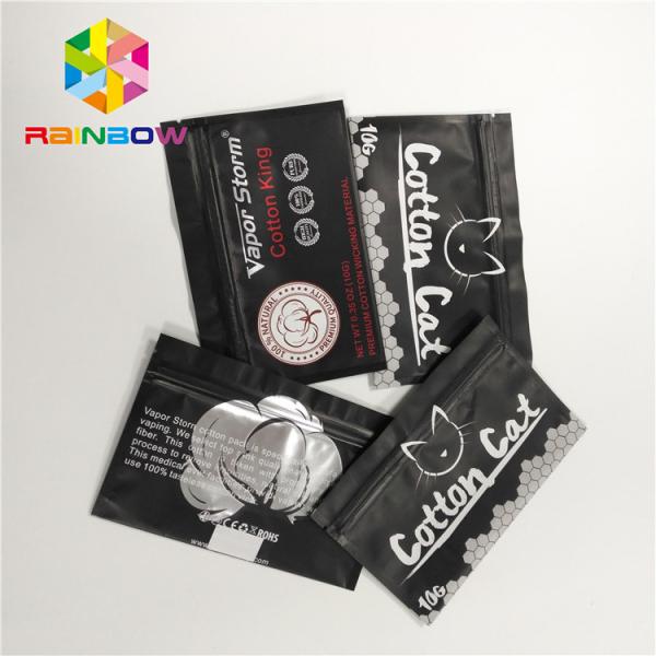 Plastic Mylar Flat Packets Aluminum Foil Bags Laminated Facial Mask Pouch With Tear Notch