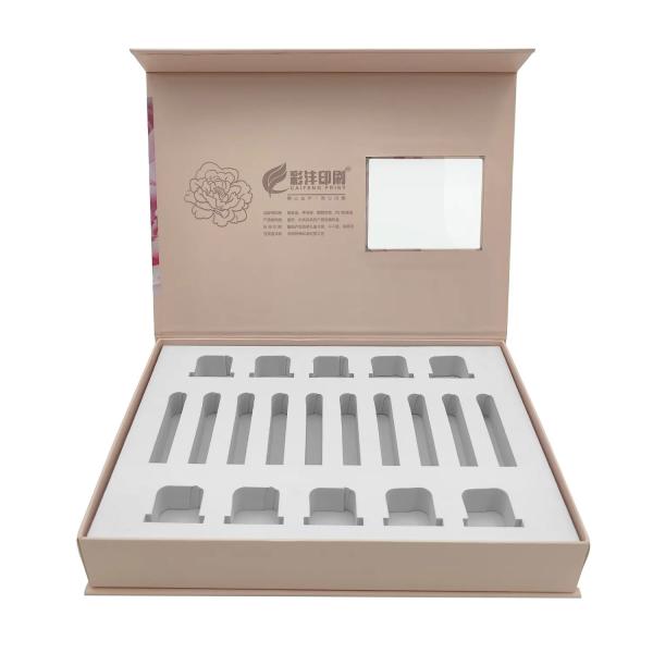 Logo personnalisé Boîte d'emballage cosmétique avec fenêtre Produit de soins de la peau surprise Boîte cadeau rose Boîte cosmétique