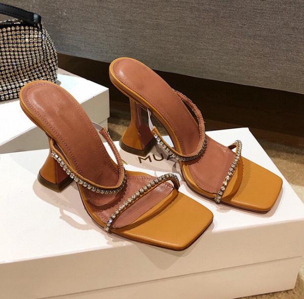 PATENT PU Ankle Strap High Heel Sandals Wine Glass Heel For Ladies