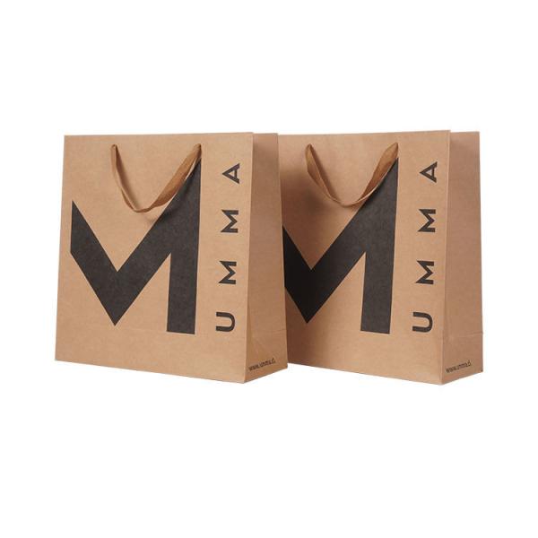 100% Recyclable Kraft Brown Shopping Bags Paperbag Custom Packaging FSC certificate