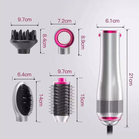 Women's Ionic High Speed Outdoor Salon Hair Dryer Brush Straightener Curler Massager Rapid Warming Volumizer 1200W Hotel & RV