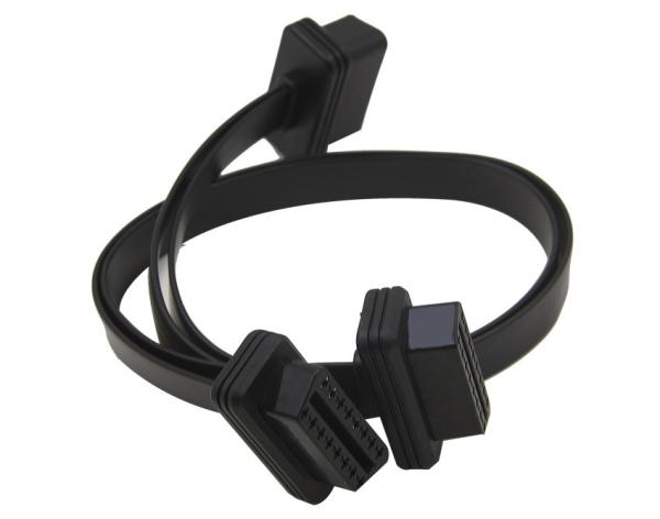 OBD2 OBDII 16 Pin J1962 Male 24V to Dual Female Flat Splitter Y Cable