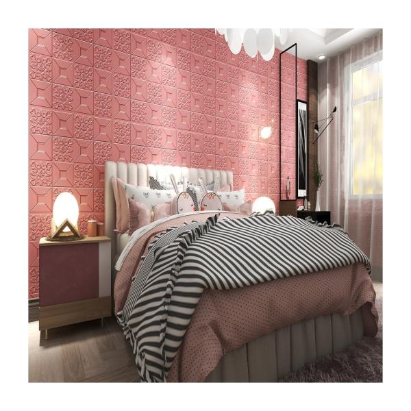 Durable Waterproof Modern Simple Wall Decorative Leaf Flower Shape 3d PE foam Wall Panels Wallpaper for Administration