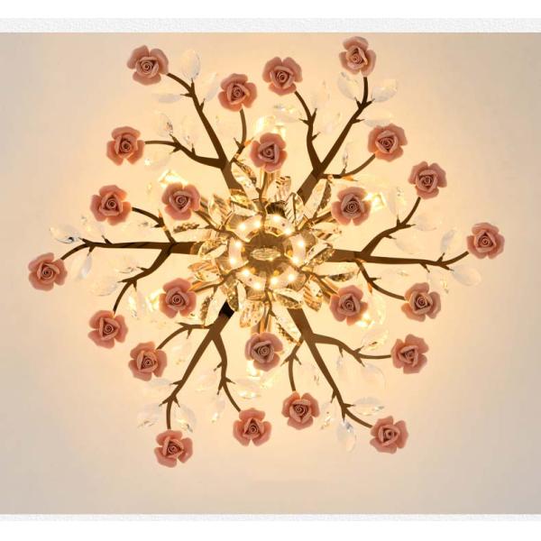 JYLIGHTING fleur de cristal moderne mode haut plafond chambre de mariage LED pendentif suspendu pour la cuisine lustre moderne pendant lumière