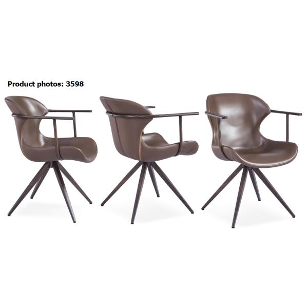 Recyclable Leather PU 66x62x79cm Metal Wood Dining Chair