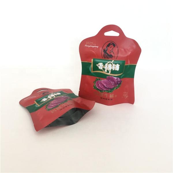 Stand Up Easy to tear  Special Shaped Customized Packaging Plastic Food Bag with Handle