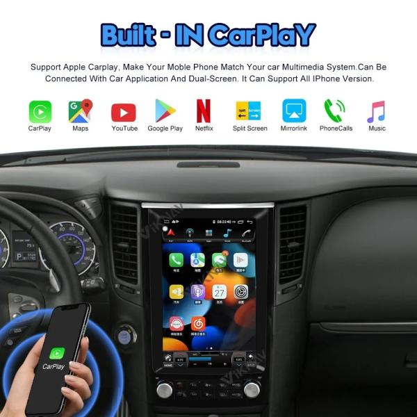 Для 2012-2019 Infiniti FX35 QX70 12,1 дюйма 8-ядерный стерео Android GPS навигация Мультимедийный проигрыватель Беспроводной Carplay BT 4G