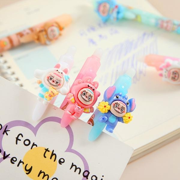 Des dessins animés Cute Papeterie Labubu Kitty Presser des stylos d'encre gel effaçables