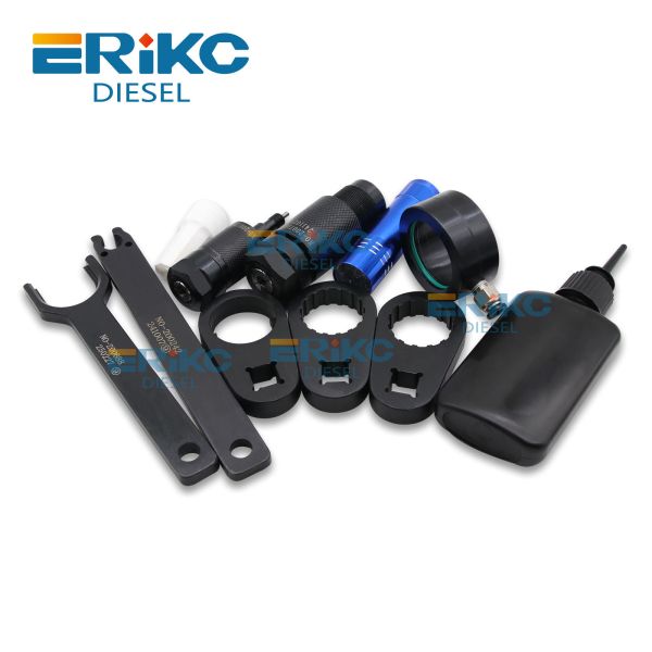 for Cumm-ins Diesel Common Rail Injector XPI 4307475 4327072 2872544 Oil Return Clamp Adaptor AHE Stroke Repair Tool Set Common Rail Injector Solenoid Valve Nozzle Cap Removal Disassemble Tools