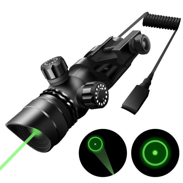 vista do laser da espingarda do verde 520nm com a montagem de 20mm Picatinny e o interruptor de pressão