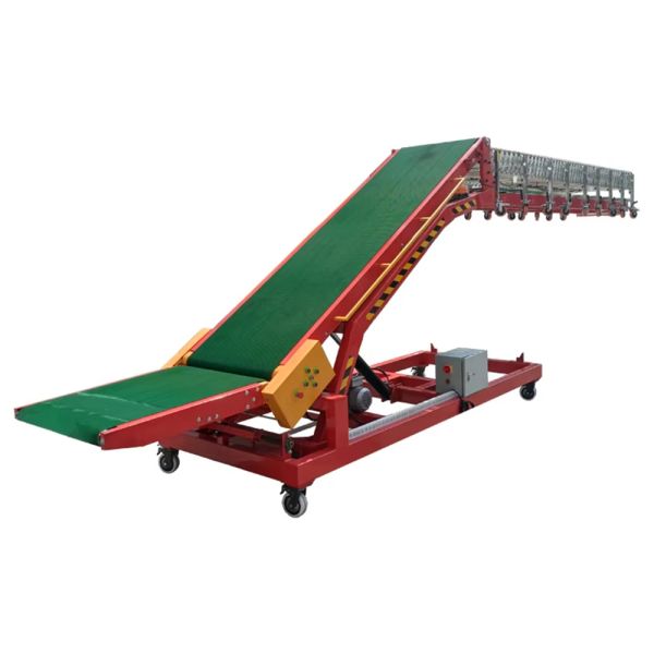 Custom Heavy-Duty Belt Conveyors Mobile Automatic Loading/Unloading Systems Truck Container Warehouse Bulk Material Handling Equipment Truck Container Heavy Cargo Automatic Handling Systems Logistics