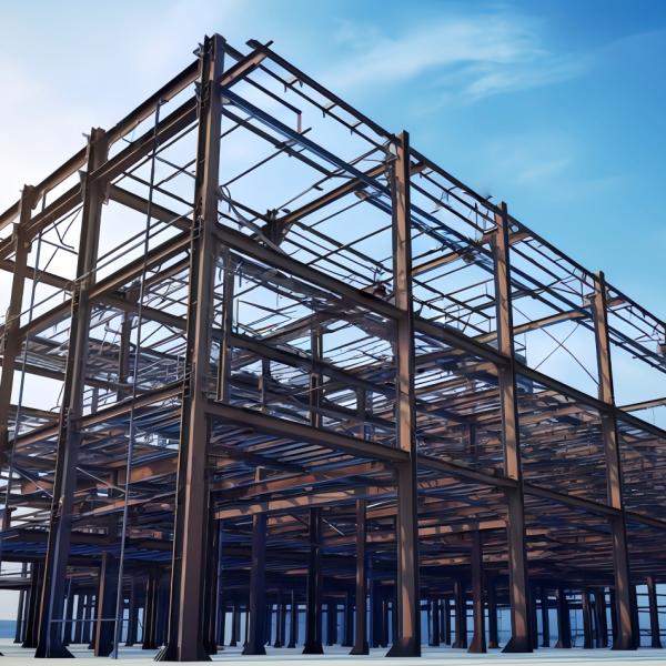 Q235B Q355B ASTM A36 High Rise Steel Structure Building For Hotels Offices Schools