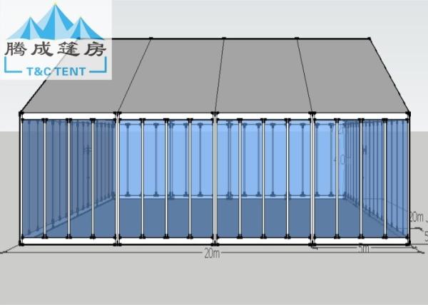 High Reinforced Aluminum Outdoor Wedding Tents With Sidewalls Glass Cover 20x20m