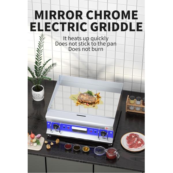 PTFE Non-Stick Material Electric Griddle for Counter Top Commercial Restaurant Kitchen