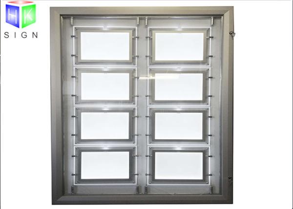 Indoor Crystal LED Estate Agent Window Displays Slim Lightbox Energy Saving