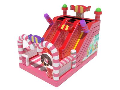 Candy World Pink Style Inflatable Slides For Rental Event Party