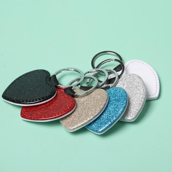 Personalized Sparkle Leather Pendant Key Chain For Sublimation Printing
