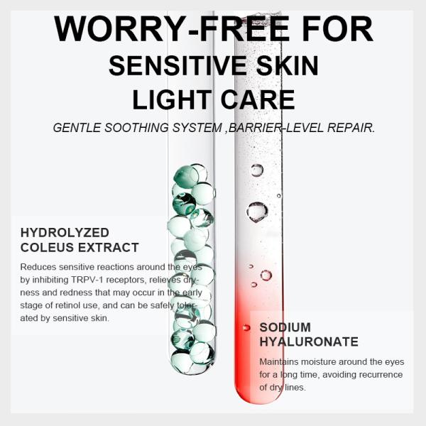 Regeneración Ácido ascórbico Retinol Crema para ojos intensa para ojeras Blanqueamiento antienvejecimiento