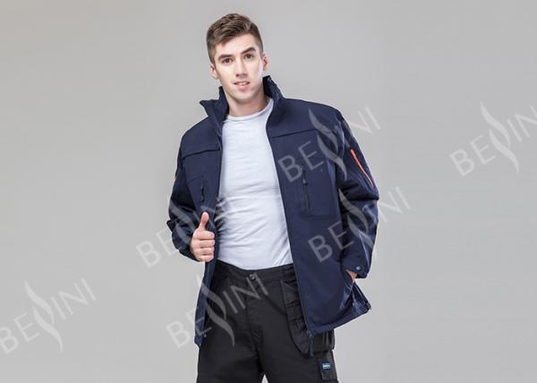 Front Windbreaker Buttons Outdoor Work Clothes Mens Jacket For Workers
