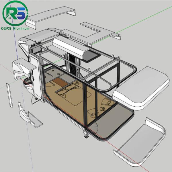 Подгоняйте дом Alcoa алюминиевый с панорамным стеклом занавеса стены