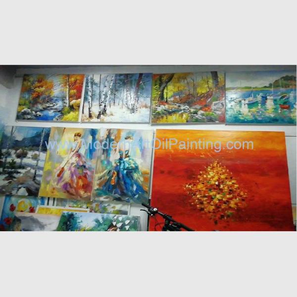 Palettle Knife Female Oil Painting Colorful Woman Abstract Canvas Art