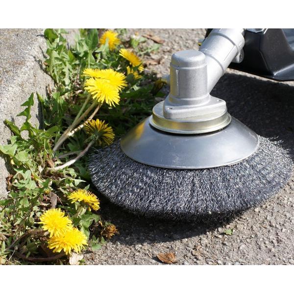 Weed Sweeper Grass Trimmer Crimped Wire Brush 180mm OD Lightweight And Durable