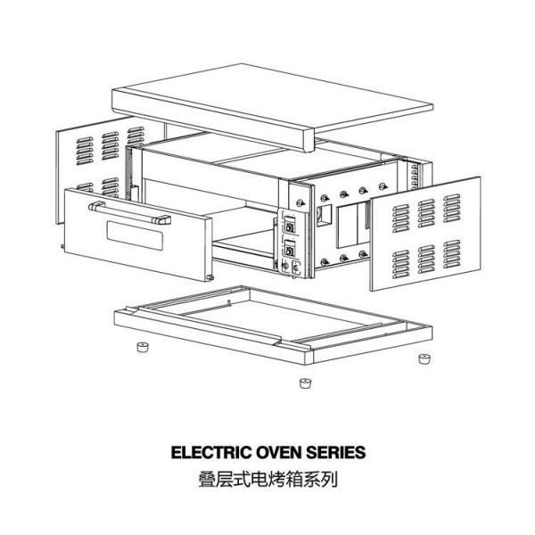 2 Decks 2 Trays Stainless Steel Electric Baking Ovens Laminated-Type Features Energy-Saving Temperature Range 20~300°C