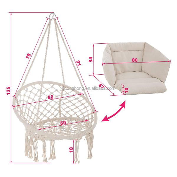 Hammock Patio Swing Chair Yard Garden Macrame Swing Hanging Chair Pet Hammock