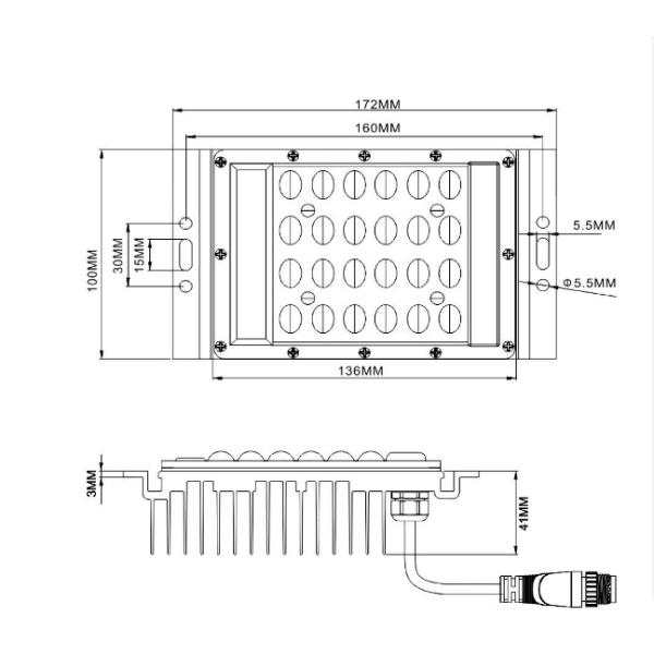 CE IP68 tunnel floodlight module 3000- 6000K with waterproofing connector