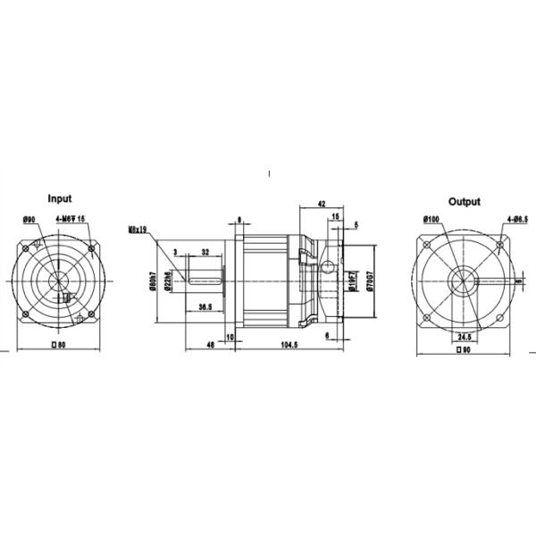 Коробка передач точности IP54 планетарная для мотора сервопривода 3000rpm 60 90 115 145mm