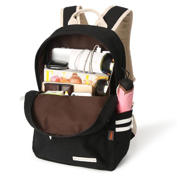 High School Student School Bag Simple Middle School Student Canvas Backpack