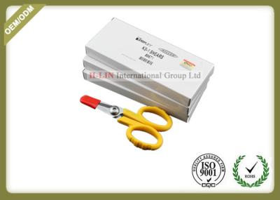 Straight Shape Fiber Optic Kevlar Cutter With Sawtooth Yellow Color