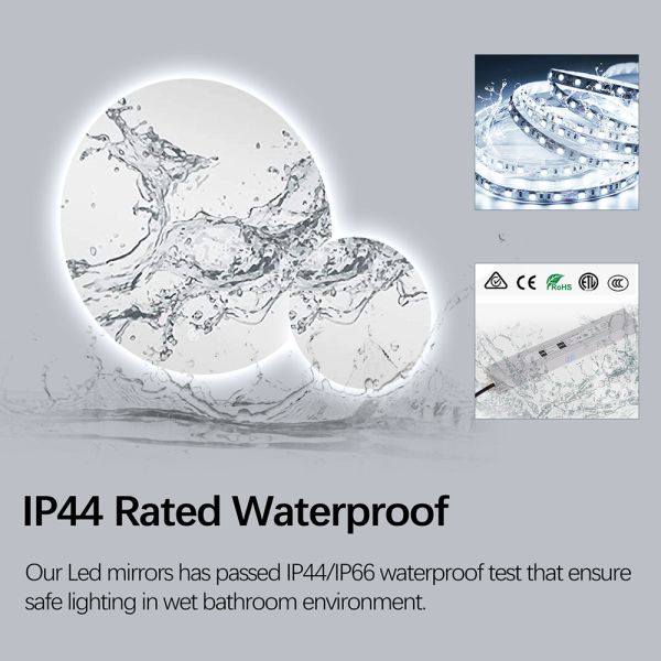 Twin Circle Illuminated LED Backlight Bathroom Mirror IP44 For Hotel Villa Project
