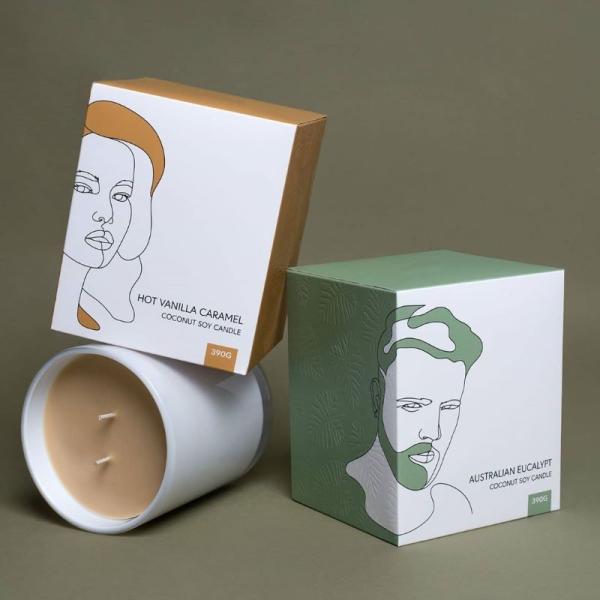 Caja de embalaje de papel para cuidado personal personalizable con accesorios de cinta y materiales ecológicos