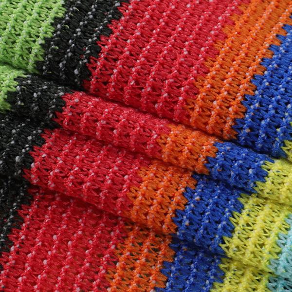 European and American sexy colorful striped hollow halter beach holiday suspender dress