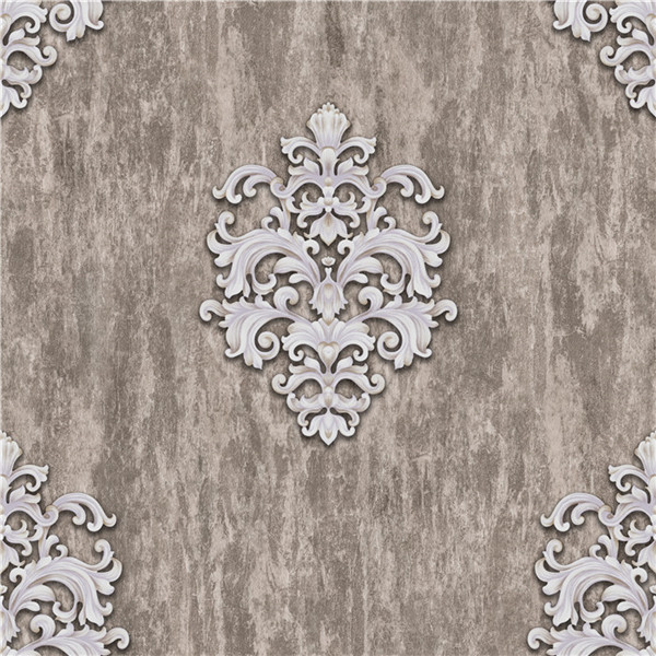 PVC vinyl wallpaper damask design classic metallic color washable waterproof