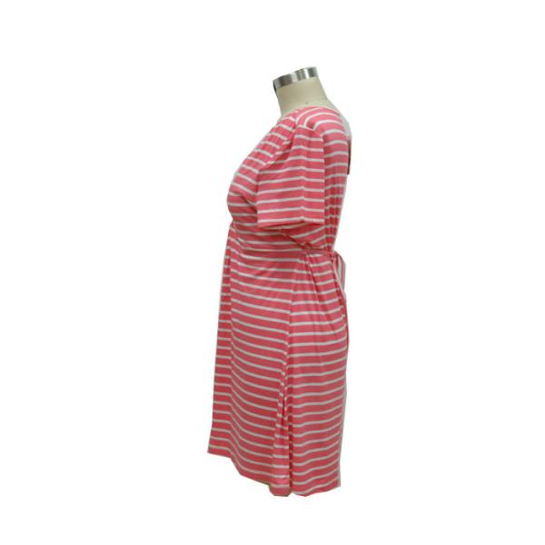 Women'S Casual Cotton Summer Dresses , Striped Maternity Midi Dress Mini Yard Dye