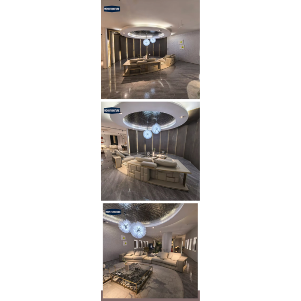 Manufacturer Custom Luxury Italian Designer Half Moon Sofa New Design Home Sofa Set Furniture Luxury Living Room Sofa