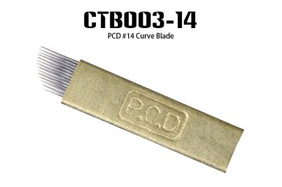 Agulha permanente do ouro da sobrancelha da tatuagem de Microblading da curva de PCD #14